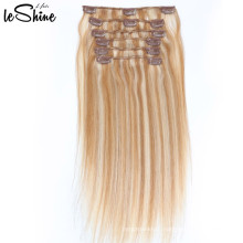 Leader Ali Hot Selling Silky Straight Clip In Brazilian Remy Human Hair Extensions